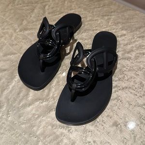 HERMES Egerie Sandal. Black. Size 38.